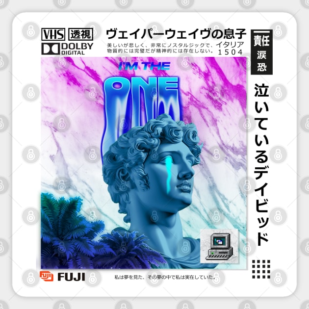 Vaporwave Aesthetic Crying Statue Sticker by Cyber Cyanide